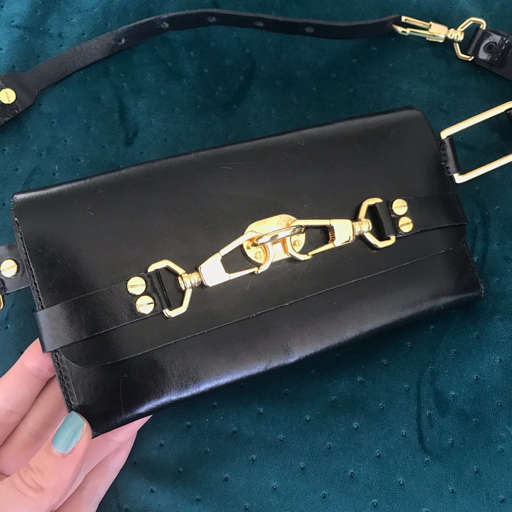 RACHEL ZOE Darren Clip Belt Bag in Black - Picture 3 of 7